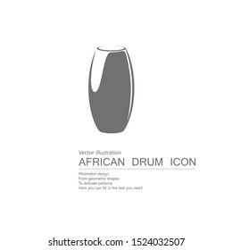 Vector drawn African drums. Isolated on white background.
