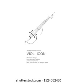 Vector drawn African viol. Isolated on white background.	