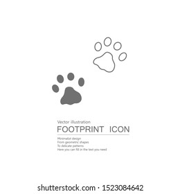 Vector drawn animal footprints. Isolated on grey background.