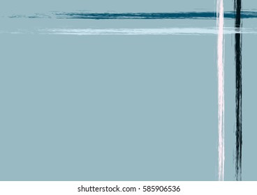 Vector drawn background with frame, border. Grunge blue template with lines. Old style vintage design. Graphic illustration. a4 size format, horizontal orientation