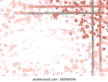 Vector drawn background with frame, border. Grunge template with splash, spray attrition, cracks. Old style vintage design. Graphic illustration. a4 size format, horizontal orientation