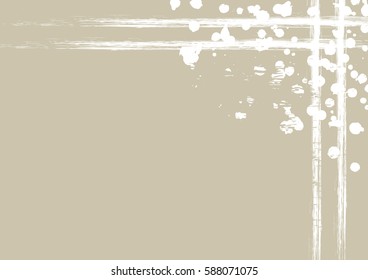 Vector drawn background with frame, border. Grunge grey template with splash, spray attrition, cracks. Old style vintage design. Graphic illustration. a4 size format, horizontal orientation.