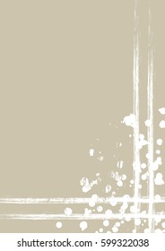 Vector drawn background with frame, border. Grunge template with splash, spray attrition, cracks. Old style vintage design. Graphic illustration. a4 size format, vertical orientation