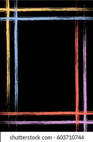 Vector drawn background with frame, border. Grunge pink template with lines. Old style vintage design. Graphic illustration. a4 size format, vertical orientation