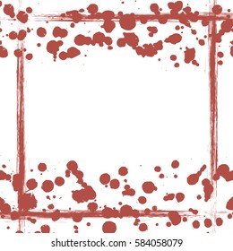 Vector drawn background. Grunge template with splash, spray attrition, cracks. Old style vintage design. Graphic illustration