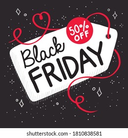 Vector drawn banner for black friday sale