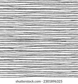 Vector drawn black stripes white seamless pattern