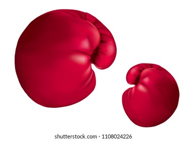 Vector drawn boxing gloves, isolated on white background.