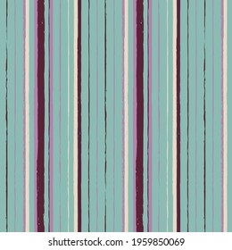 Vector drawn brown lines mint seamless pattern