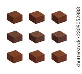 A vector drawn brownie illustration with various colors and amount of details