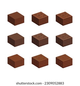 A vector drawn brownie illustration with various colors and amount of details