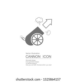 Vector drawn cannon. Isolated on white background.