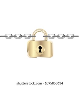 Vector drawn chain.Isolated on white background.