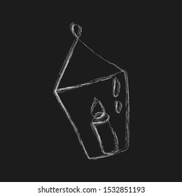 Vector drawn chalk sketch of a candlestick.