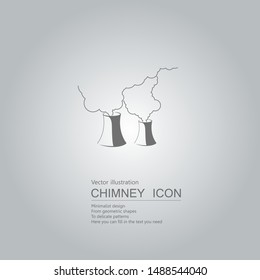 Vector drawn chimney. The background is a gradient of gray.