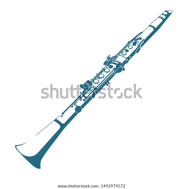 Vector De Stock Libre De Regalias Sobre Vector Dibujado Clarinete Aislado Sobre Fondo1492974572