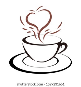 Vector drawn coffee. Isolated on white background.