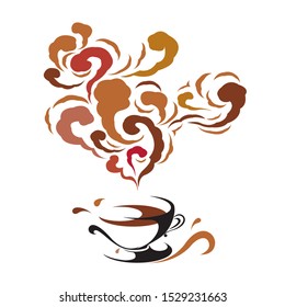 Vector drawn coffee. Isolated on white background.