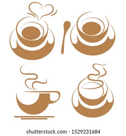 Vector drawn coffee. Isolated on white background.