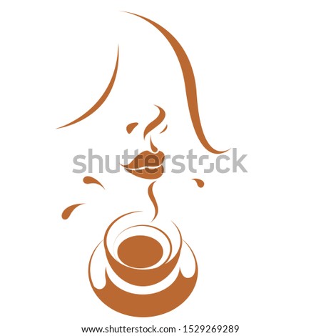 Vector drawn coffee. Isolated on white background.