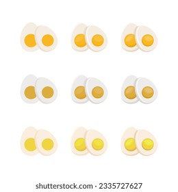 Ilustración de óvulos cocidos con un vector con varios colores, estilos y cantidad de detalles