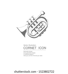 Vector drawn cornet. Isolated on white background.	