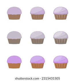 Ilustración de quequitos dibujados por vectores con varios colores y cantidad de detalles
