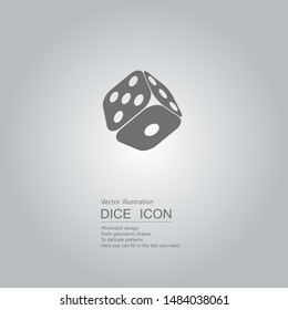 Vector drawn dice icon. The background is a gray gradient.
