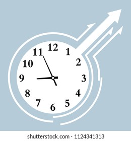 Vector drawn digital clock, time is approaching nine o'clock.