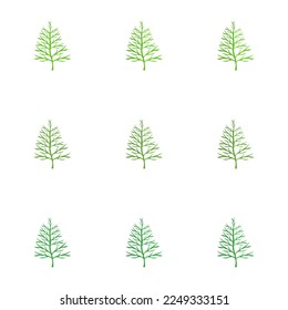 A vector drawn dill illustration with various colors and amount of details