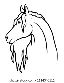 Vector and Drawn doodle horse. Coloring card and shirt art for girl isolated on white