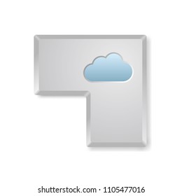 Vector drawn enter button,Isolated over white background