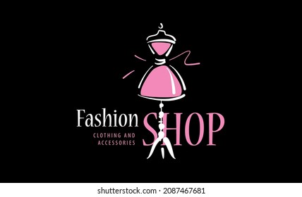 Vector drawn Fashion logo on a black background