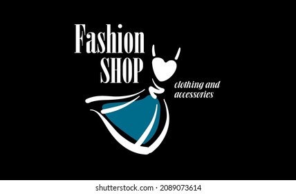 Vector drawn Fashion logo on a black background