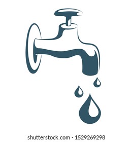 Vector drawn faucet. Isolated on white background.	