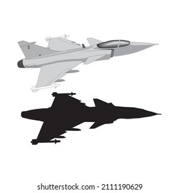 Vector drawn fighter, isolated on white background in EPS10