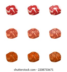 Ilustración de mignon de filet dibujado vectorial con varios colores y cantidad de detalles