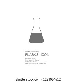Vector drawn flasks. Isolated on grey background.