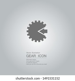 Vector drawn gear icon. The background is a gray gradient.	
