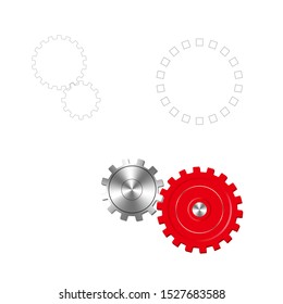 Vector drawn gears. Isolated on white background.