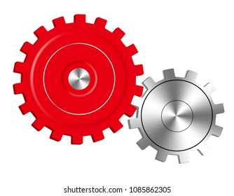 Vector drawn gears, using mesh gradients.