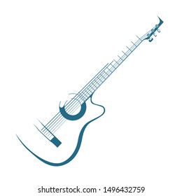 Vector drawn guitar. Isolated on white background.