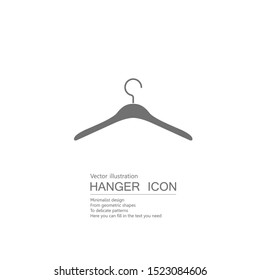 Vector drawn hangers. Isolated on grey background.