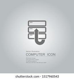 Vector drawn hard drive icon. Isolated on grey background.