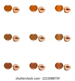 Ilustración de avellanas dibujada por vectores con varios colores, estilos y cantidad de detalles
