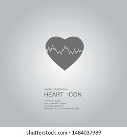 Vector drawn heart symbol. The background is a gray gradient.
