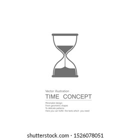 Vector drawn hourglass. Isolated on white background.