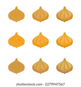 A vector drawn jicama illustration with various colors and amount of details