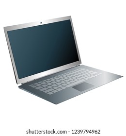 Vector drawn laptop. Isolated on white background.