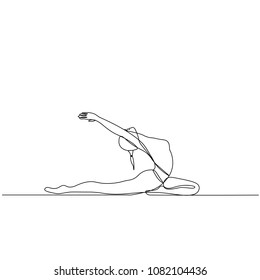 vector drawn line, a yogi in position the hands up. On white background